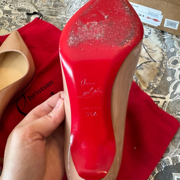 Christian Louboutin Nude Patent Leather Pumps Pigalle 85 - Picture 3 of 11